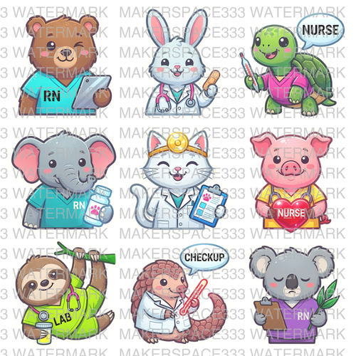 Animal Stickers — Medical Edition — DTF Design
