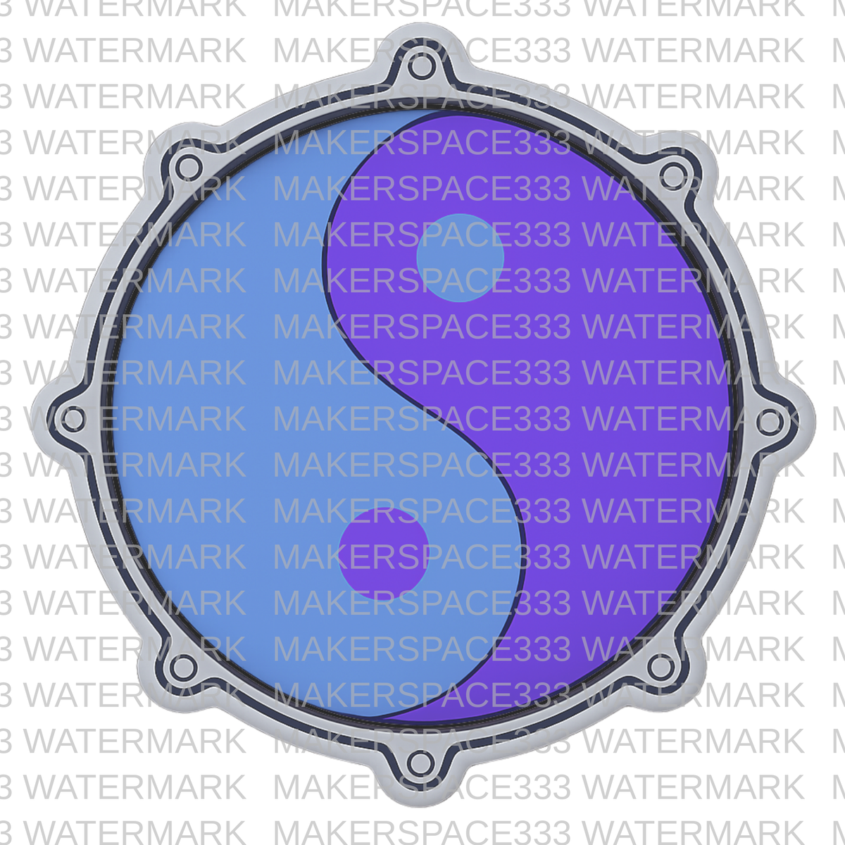 Yin Yang Blue Drummer DTF Design Preview